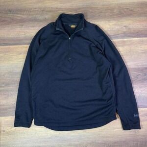 REI Black Quarter Zip Fleece Pullover – Men's Large